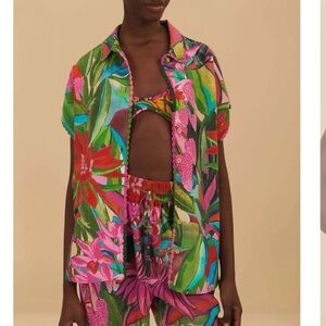 FARM Rio Jardin De Reve Button Up Shirt Size Large